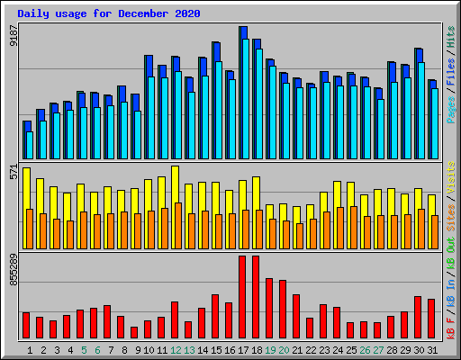 Daily usage for December 2020