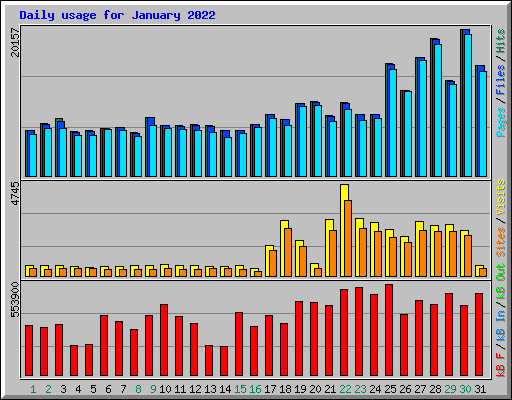 Daily usage for January 2022