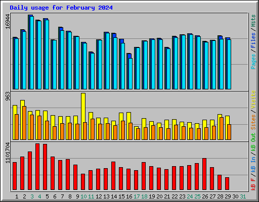 Daily usage for February 2024