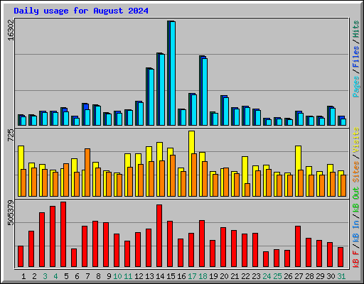 Daily usage for August 2024
