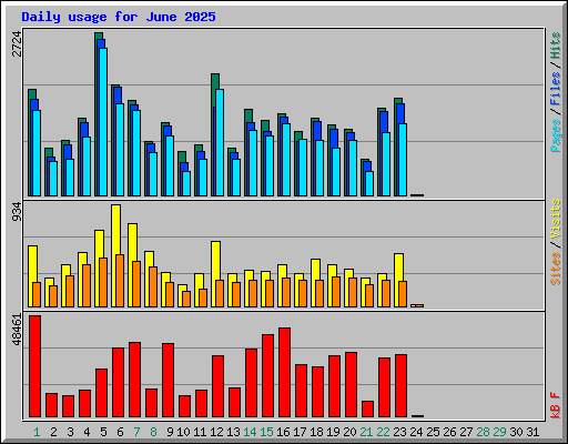 Daily usage for June 2025