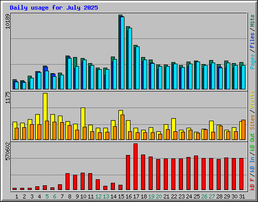 Daily usage for July 2025