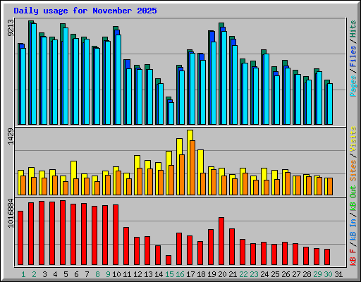 Daily usage for November 2025