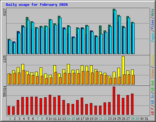 Daily usage for February 2026