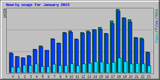 Hourly usage for January 2015