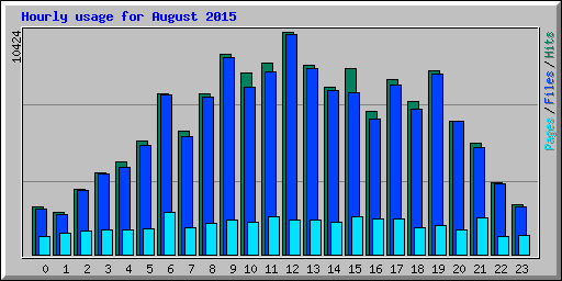 Hourly usage for August 2015