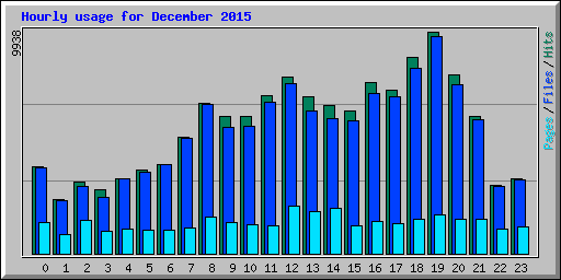 Hourly usage for December 2015