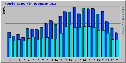 Hourly usage for December 2016