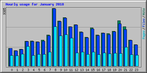 Hourly usage for January 2018