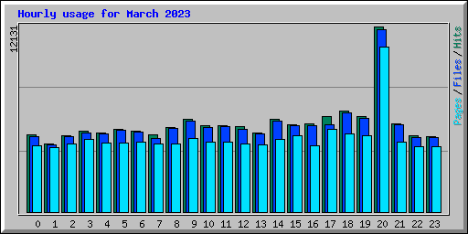 Hourly usage for March 2023