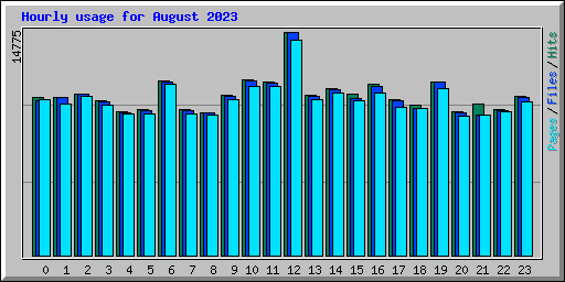 Hourly usage for August 2023