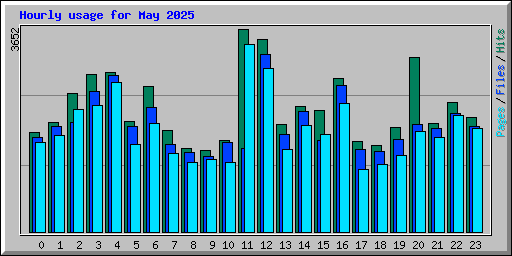Hourly usage for May 2025