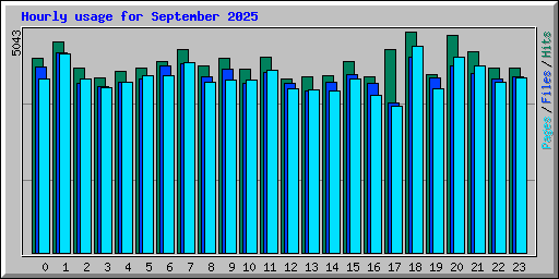 Hourly usage for September 2025