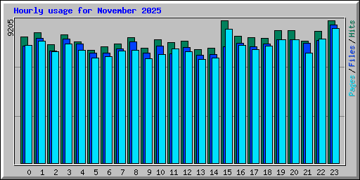 Hourly usage for November 2025