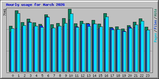 Hourly usage for March 2026